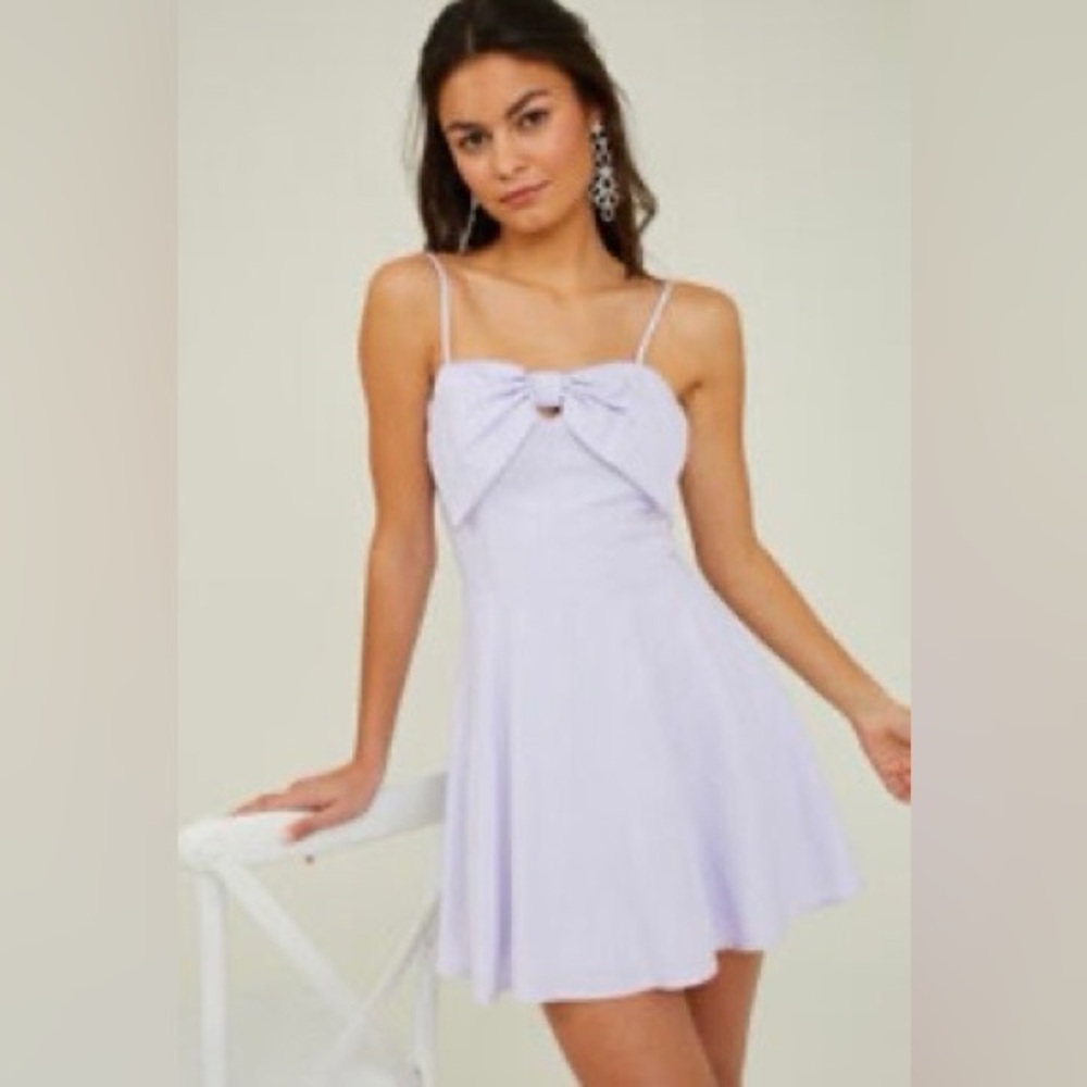 Altar'd State Lavender Bow Dress - Picture 1 of 6